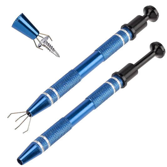 4-Claw IC Extractor Precision Tweezers – Professional Electronic Component & Jewelry Parts Pickup Tool Clamp for Repair Work