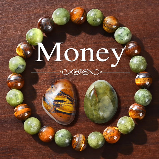 Prosperity & Abundance Healing Bracelet – Natural Stone Energy Jewelry for Relaxation, Success & Strength