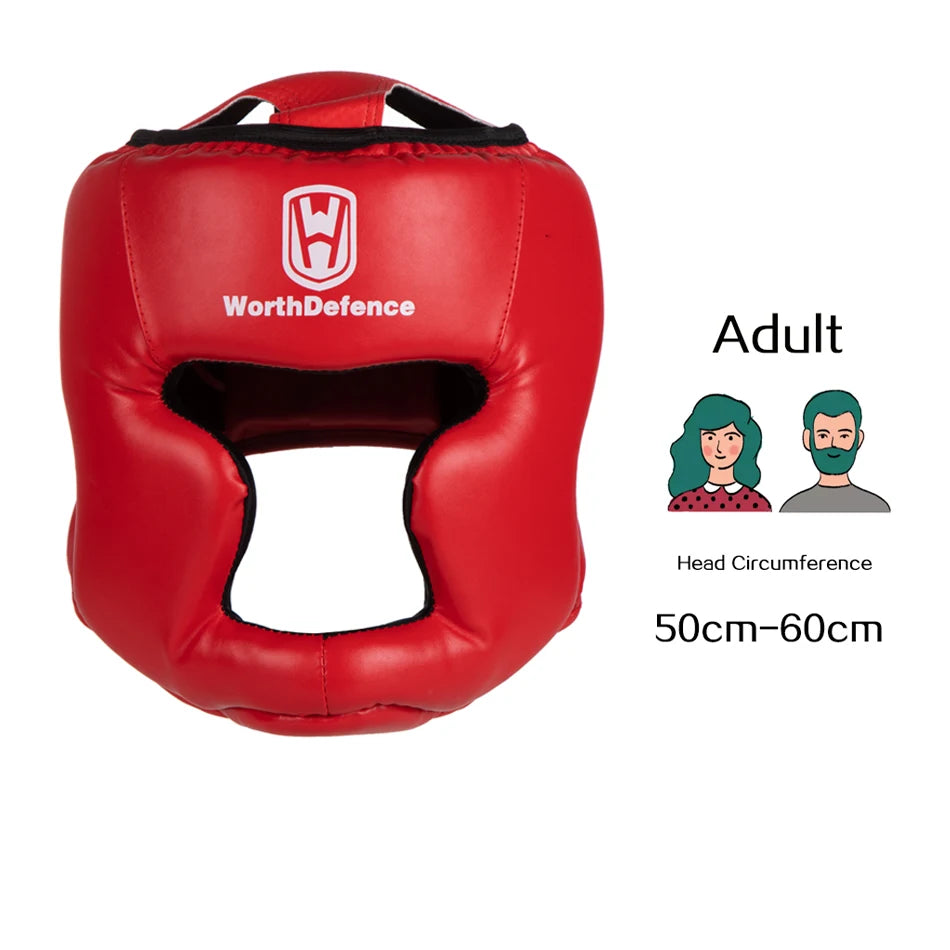 WOSWEIR Kickboxing Helmet – PU Protective Gear for Karate, Muay Thai, MMA, Sanda & Boxing – Adult & Kid Training Equipment