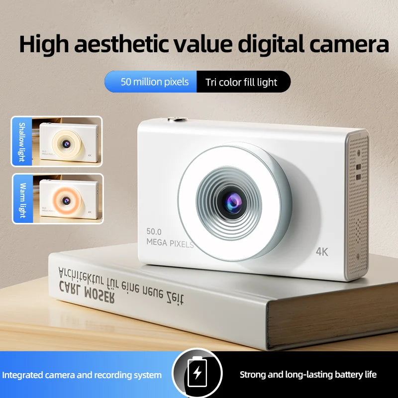 Xiaomi 4K Digital Camera – 50MP Autofocus Portable Retro Camera, CCD Travel & Student Camera