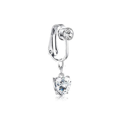 Faux Butterfly Leaves Belly Piercing – Dangling Clip-On Fake Navel & Cartilage Earring for Umbilical Piercing