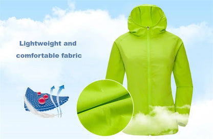 Unisex Waterproof Camping Jacket — Men & Women Windbreaker, Raincoat for Hiking, Climbing, and Sun Protection