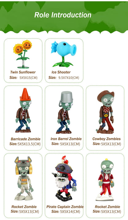Plants vs Zombies 2 Giant Zombie Toy Set – Ice Pea & Jetpack Zombie Silicone Figures for Boys Gift