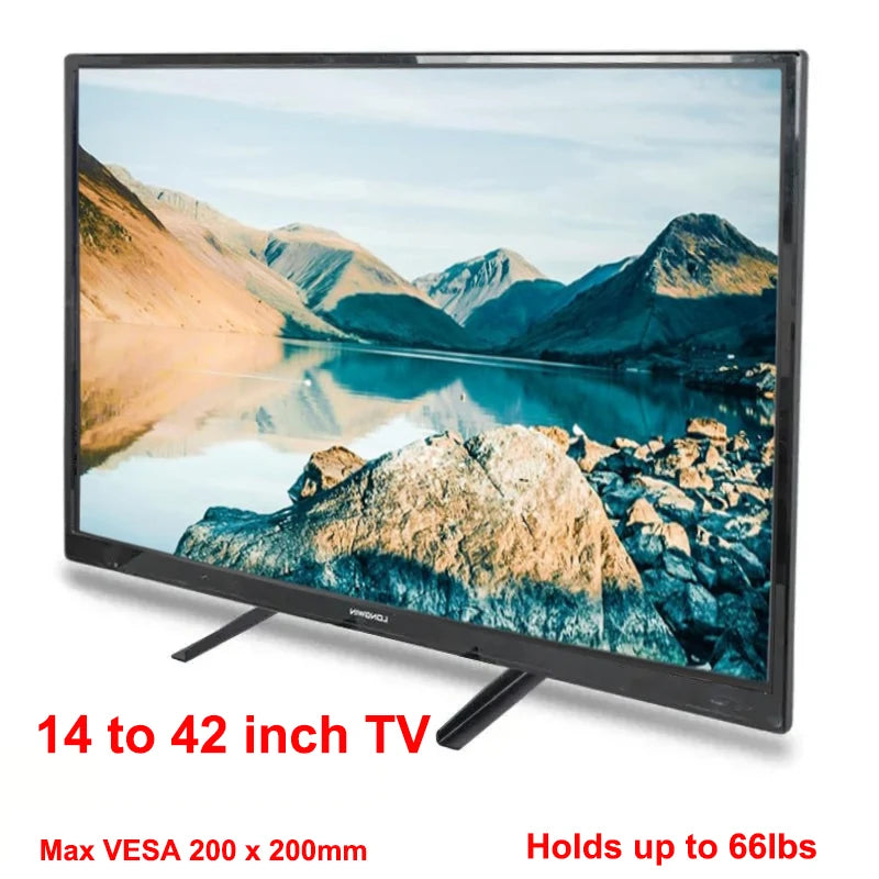 Universal TV Stand – Height Adjustable Base for TVs up to 75", Max VESA 600x400mm, Holds up to 110lbs