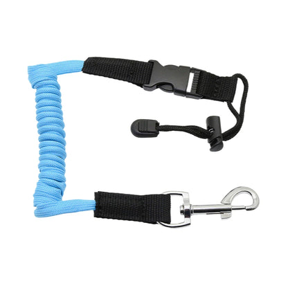 Elastic Kayak Paddle Leash — Adjustable Coiled Lanyard with Safety Hook for Fishing Rods