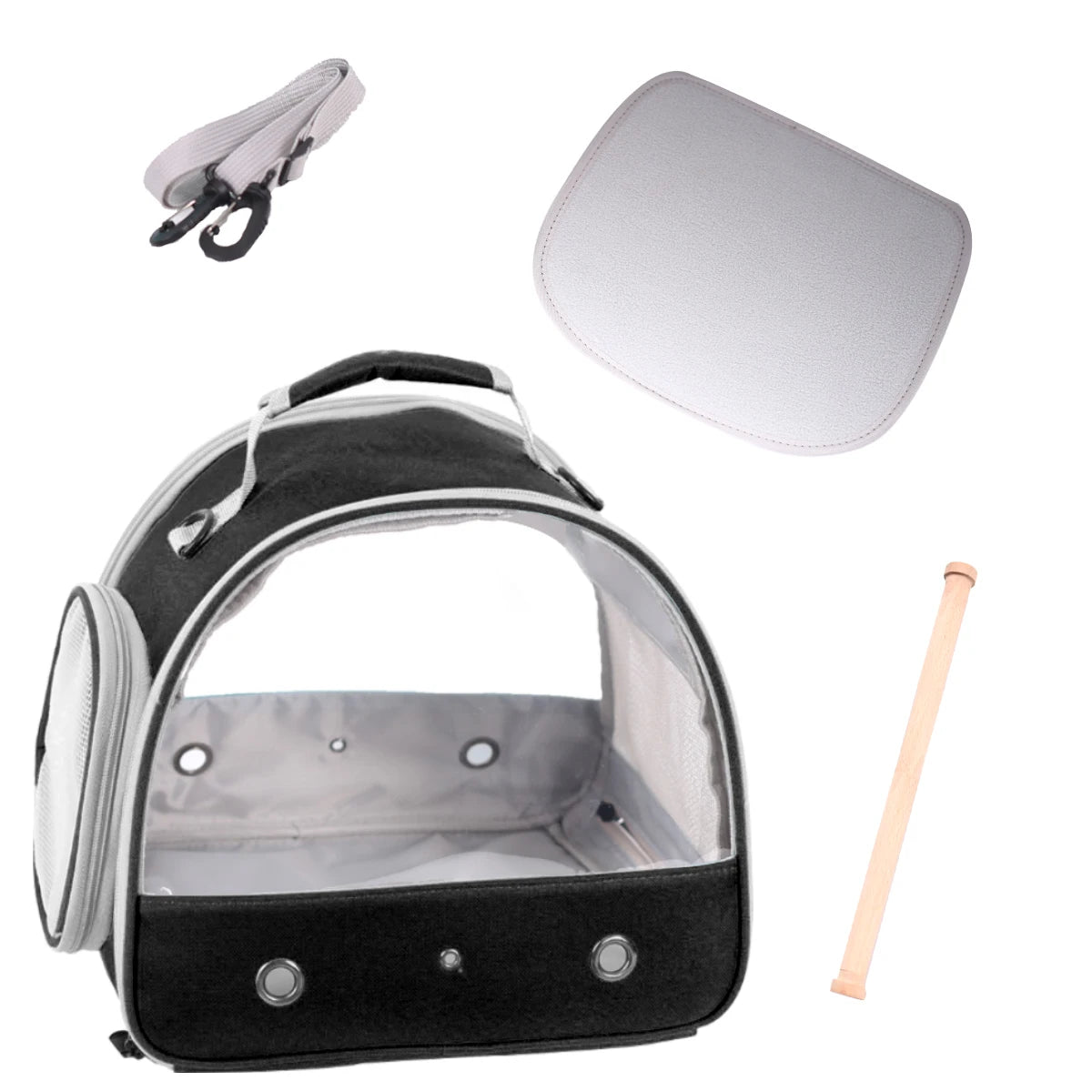 Portable Clear Bird Parrot Transport Cage - Breathable Bird Carrier Travel Bag with Small Pet Access Window, Collapsible Outdoor Bag
