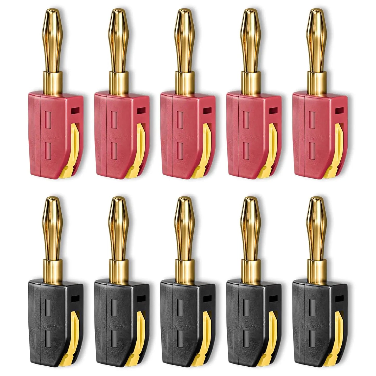4mm Banana Plug Connectors - Gold Plated 32A High Current Quick Connect Terminals 10PCS Set