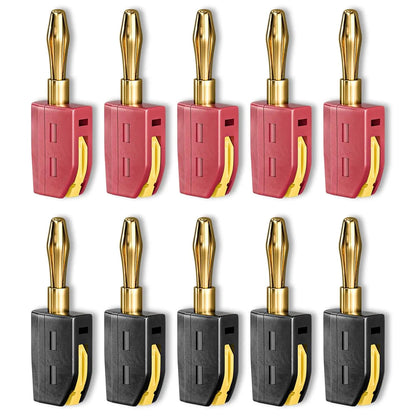4mm Banana Plug Connectors - Gold Plated 32A High Current Quick Connect Terminals 10PCS Set