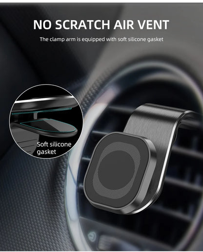 Magnetic Car Phone Holder - Air Vent Clip Mount with 360° Rotation for Xiaomi, iPhone 14, Samsung, & Other Cell Phones