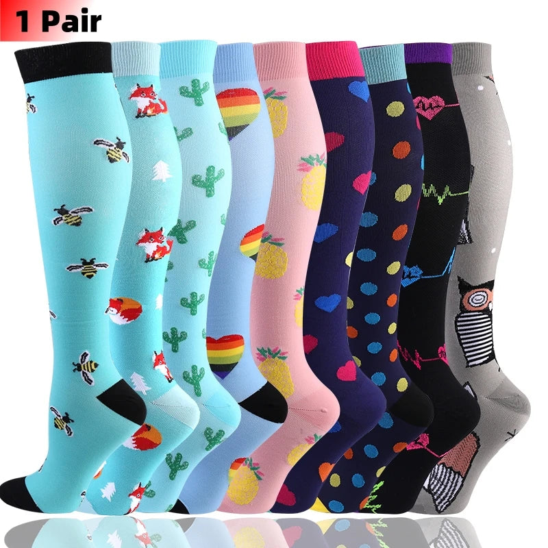 S-XXL Compression Socks - Medical Support Stockings for Nurses, Doctors, Golf, Sports & Varicose Vein Relief
