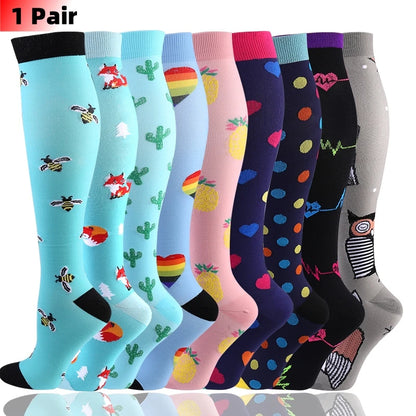 S-XXL Compression Socks - Medical Support Stockings for Nurses, Doctors, Golf, Sports & Varicose Vein Relief