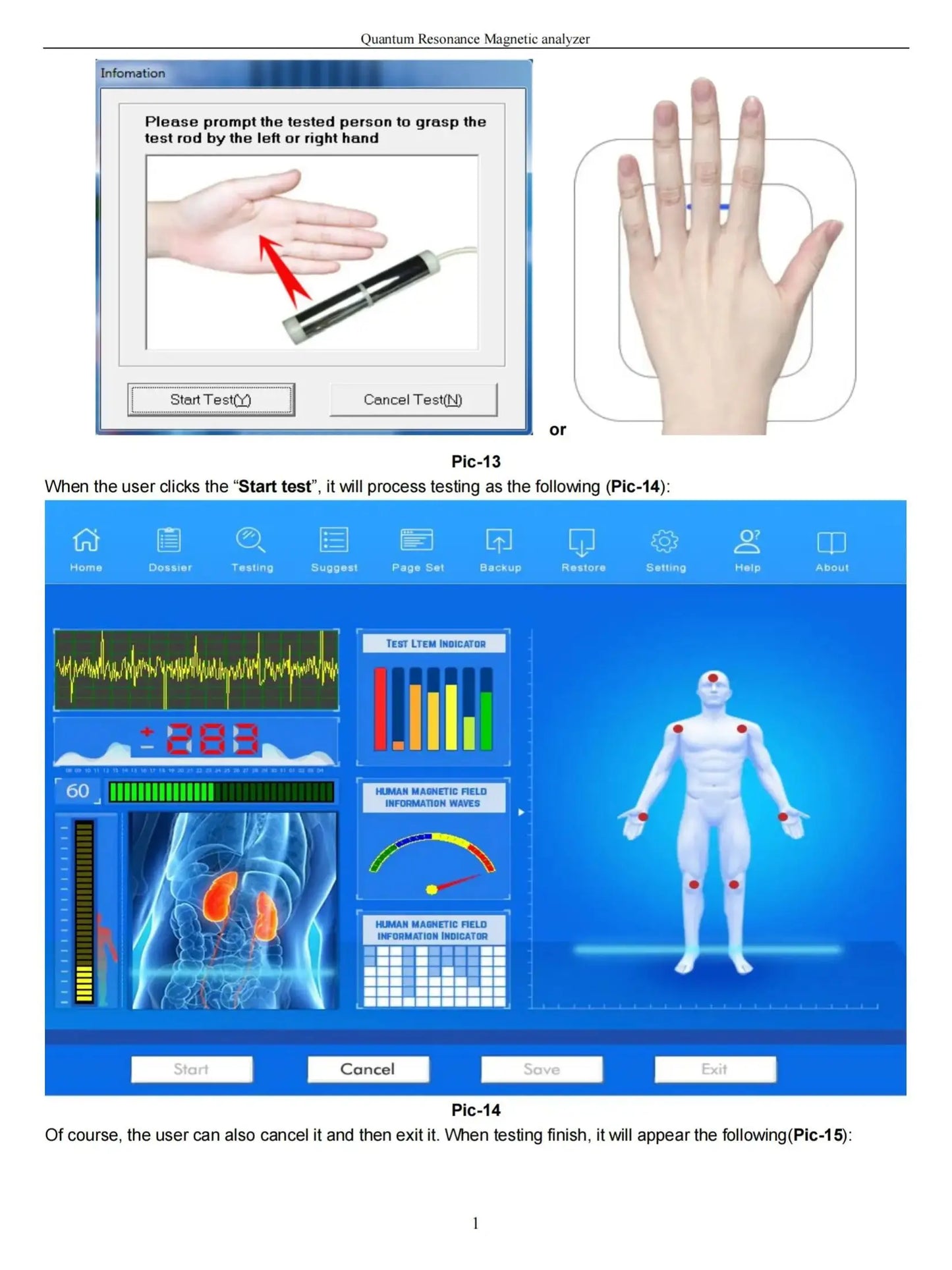Portable Quantum Resonance Magnetic Analyzer – Handheld Health Detection Instrument