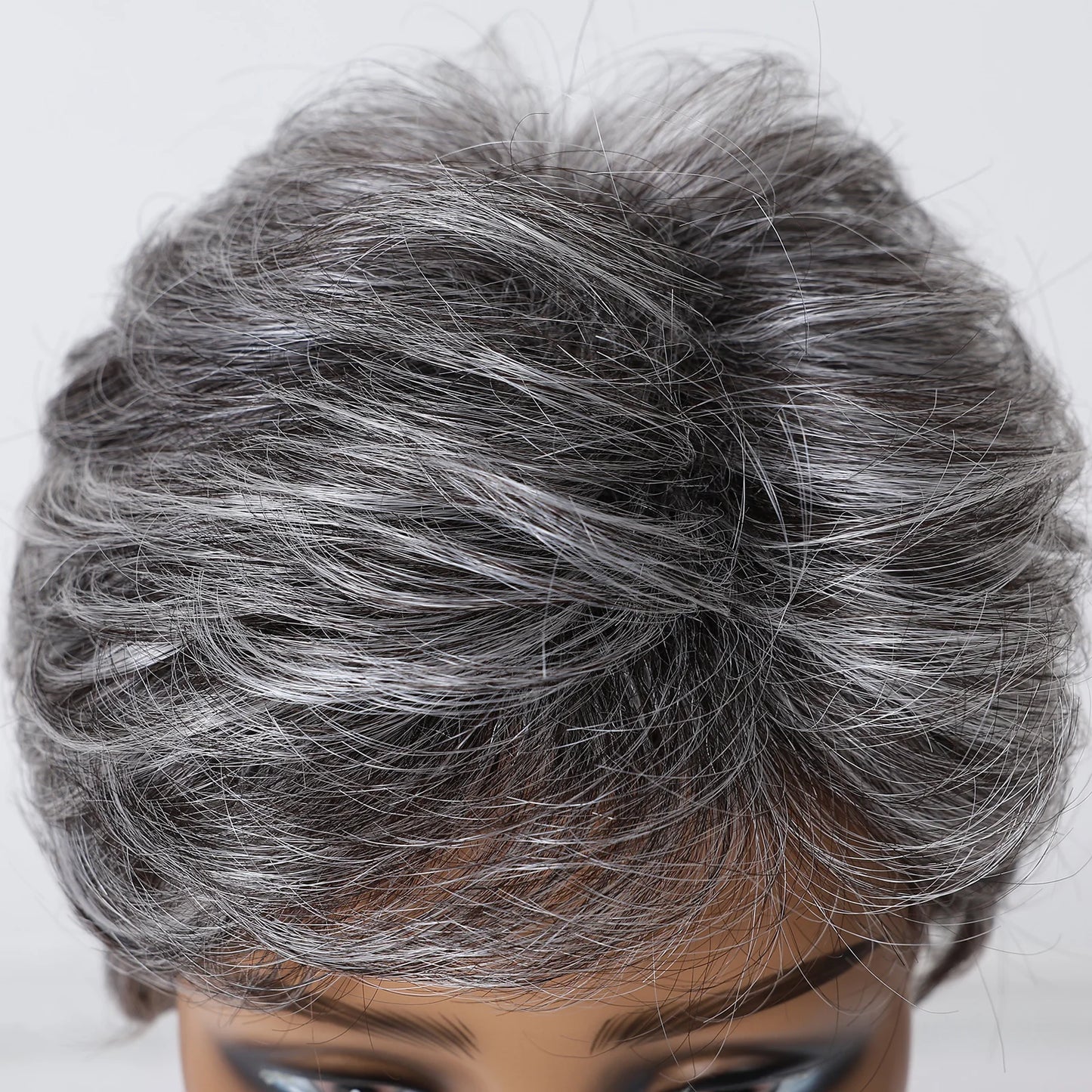 Short Pixie Cut Grey Human Hair Wig – 8 Inch Layered Fashion Wig for Women, Daily Use, Machine Made