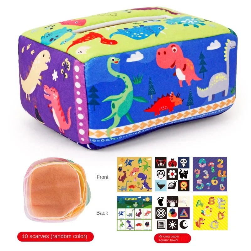 Baby Montessori Magic Tissue Box – Educational Sensory Learning Activity Toy for Kids, Finger Exercise Busy Board