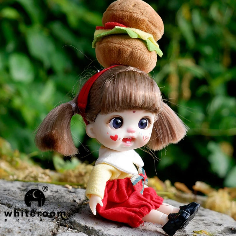 Mini Labbu Pocket Doll – Jointed Blythe-Style Boy & Girl Doll for Girls, Rainbow Ball Mobile Phone Decoration