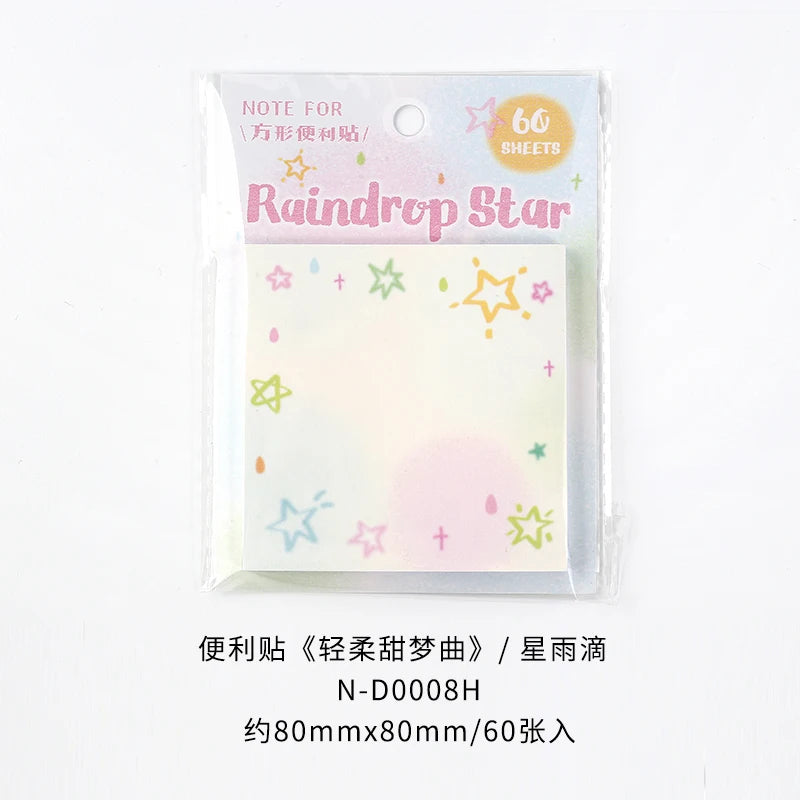 60PCS Kawaii Message Memo Paper Set - DIY Scrapbook Background Sheets for School, Office & Handmade Crafts
