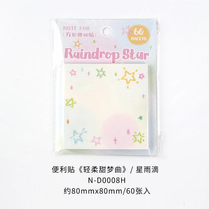 60PCS Kawaii Message Memo Paper Set - DIY Scrapbook Background Sheets for School, Office & Handmade Crafts