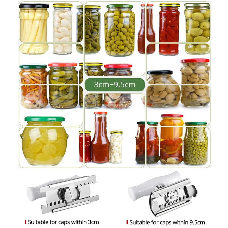 Stainless Steel Multi-Function Lid and Jar Opener for Effortless Kitchen Magic