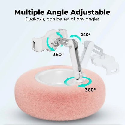2024 Plush Pillow Phone and Tablet Stand - Adjustable Desktop Bracket for Live Streaming and Video Chats - Lazy Tablet Holder