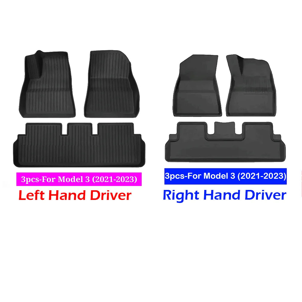 XPE All-Weather Floor Mats for Tesla Model 3/Y (2021-2024) – Waterproof Non-Slip Rubber Trunk Cargo Liner