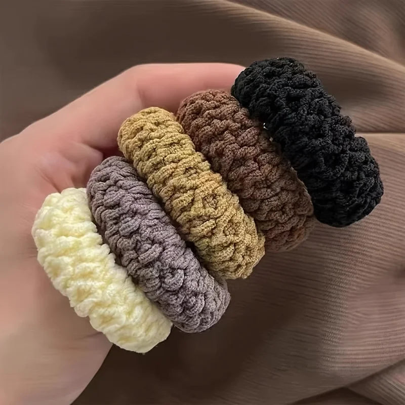 10PCS Wide Thick Hair Ties - Durable Elastic Ponytail & Bun Holders