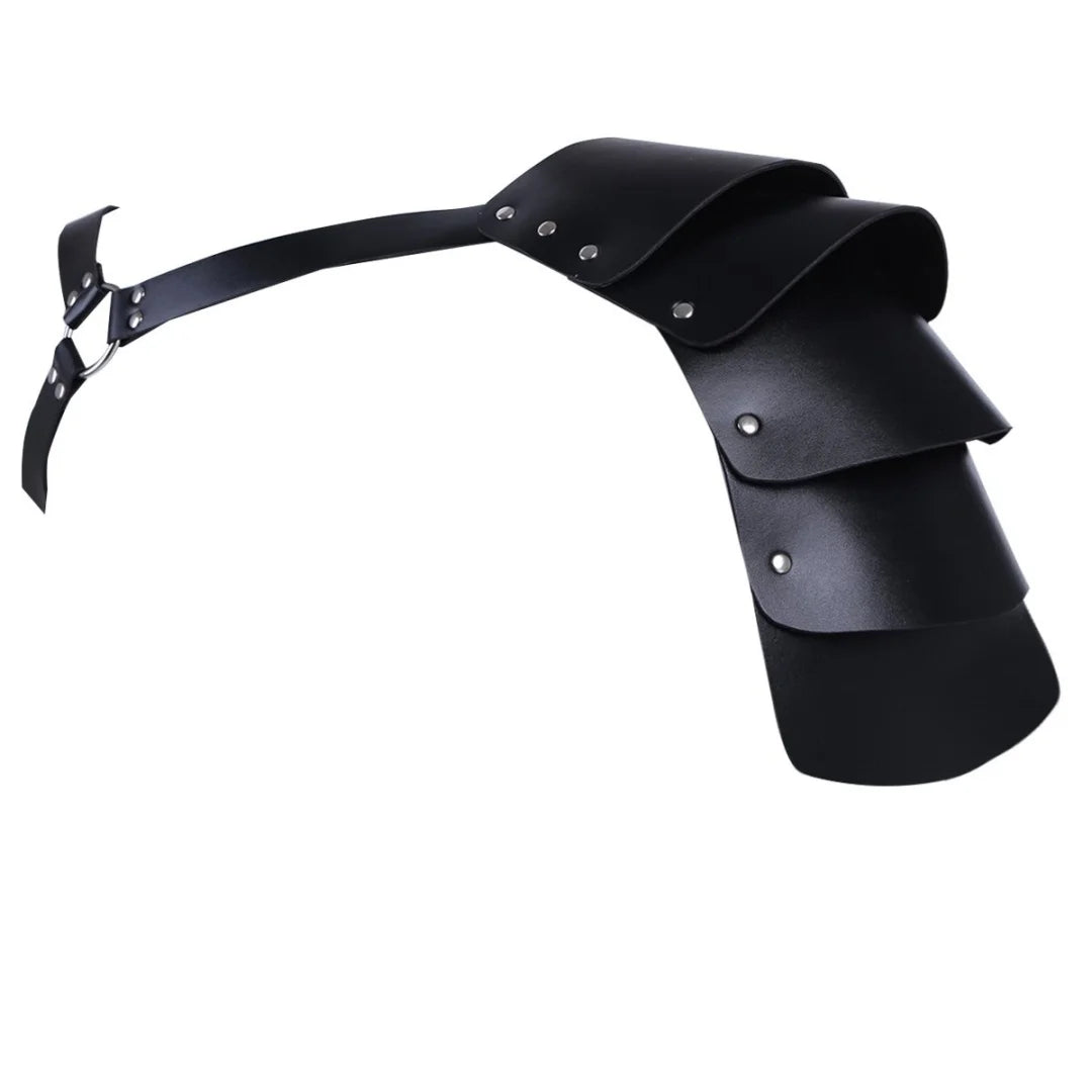 Men’s Medieval Knight Costume Accessories – Hooded Cloak, Scarf, Belt & Wrist Guard for Halloween Cosplay