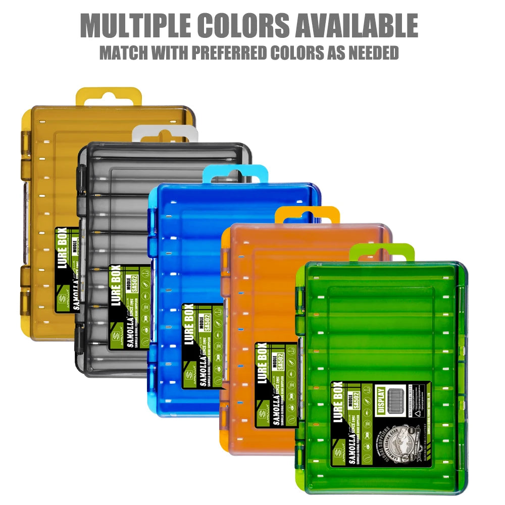 Fishing Tackle Box – 14 Compartment Double-Sided Storage Case for Lures, Hooks & Accessories, Fishing Tool Organizer