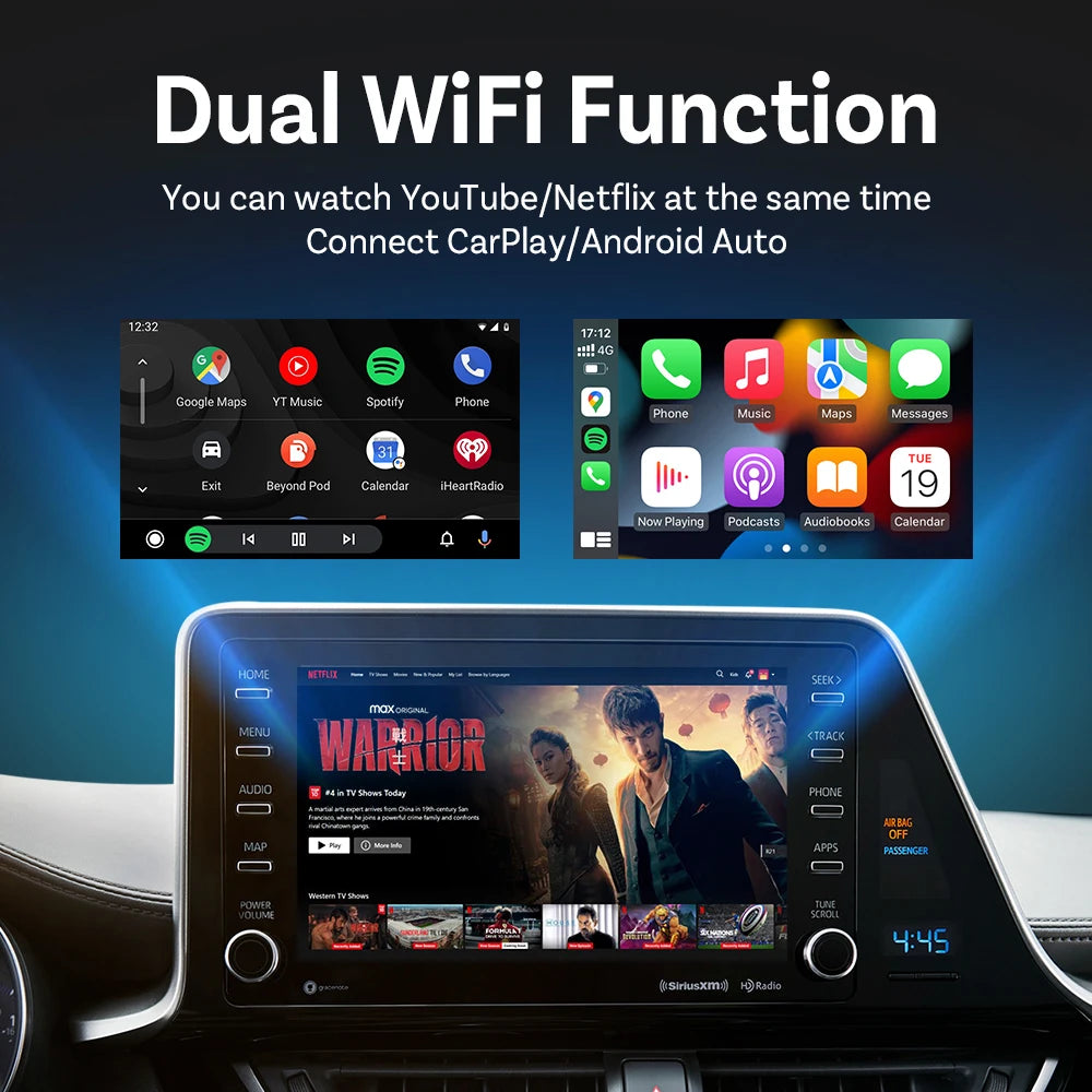 OTTOCAST Play2Video Pro AI Box – Wireless CarPlay & Android Auto Adapter with YouTube, Netflix, IPTV for 98% of Cars