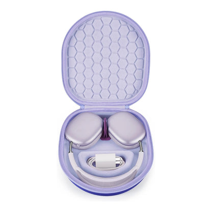 Yinke AirPods Max Travel Case - Shockproof EVA Storage Bag with Velvet Interior, Dual Zippers & Sleep Mode Support