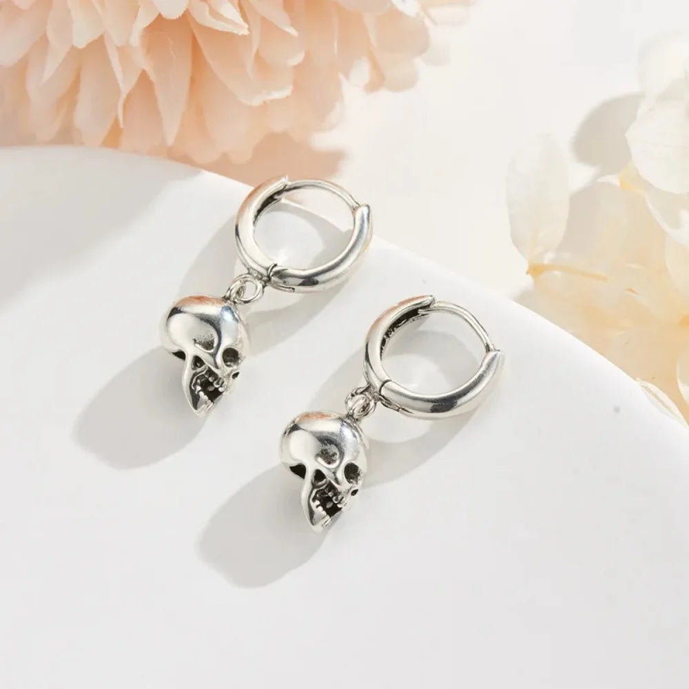 Minimalist Ghost Head Earrings for Men & Women - Retro Skull Pendant, Gothic Punk Rock Party Accessories & Gift