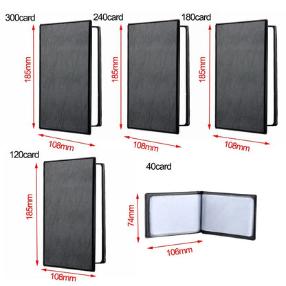 Leather ID & Credit Card Holder Book – 40/120/180/240/300 Card Organizer Album Case