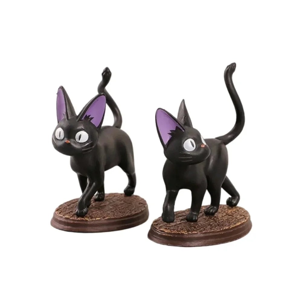 6PCS Cartoon Black Cat PVC Figure Set — Jiji/Gigi Action Dolls, Hayao Miyazaki Collectible Toy for Kids Birthday Gift