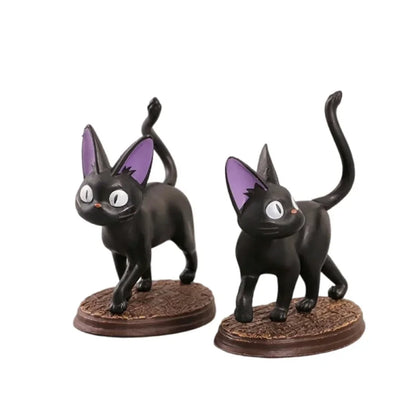 6PCS Cartoon Black Cat PVC Figure Set — Jiji/Gigi Action Dolls, Hayao Miyazaki Collectible Toy for Kids Birthday Gift