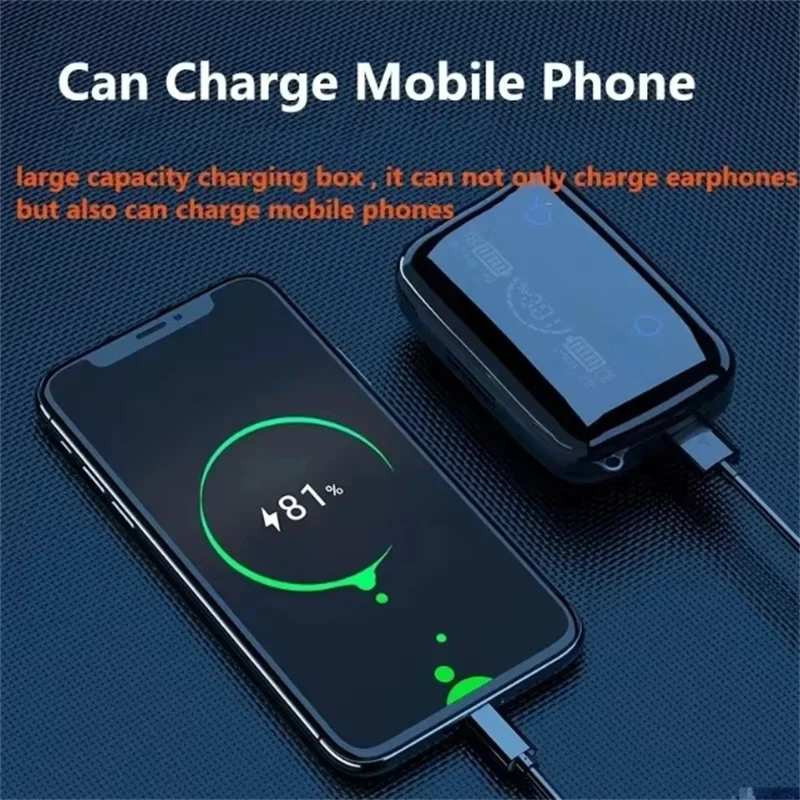 Original M19 Wireless Bluetooth Headset – LED Display Earbuds with Mic for iPhone & Xiaomi TWS Earphones