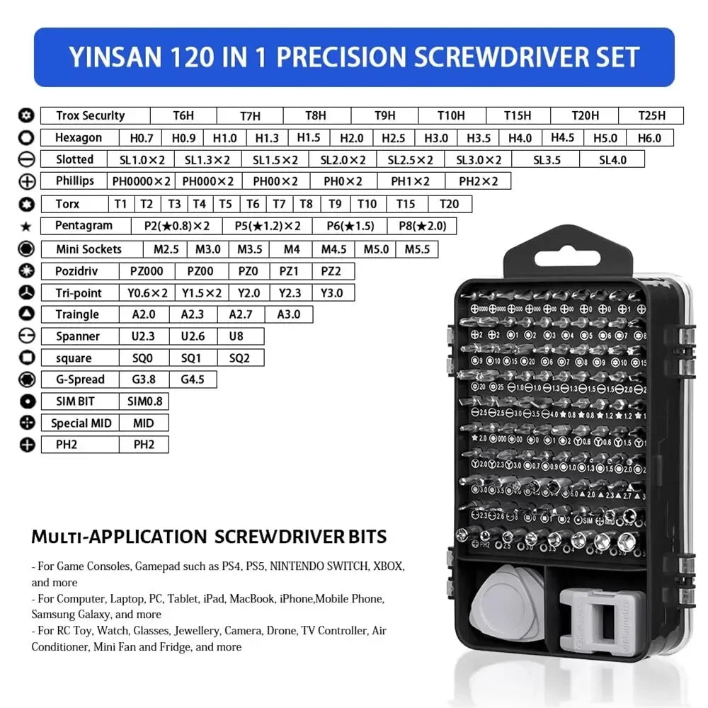 115-in-1 Magnetic Precision Screwdriver Set – Professional Electronics Repair Tools for Laptop, Phone & PC Maintenance