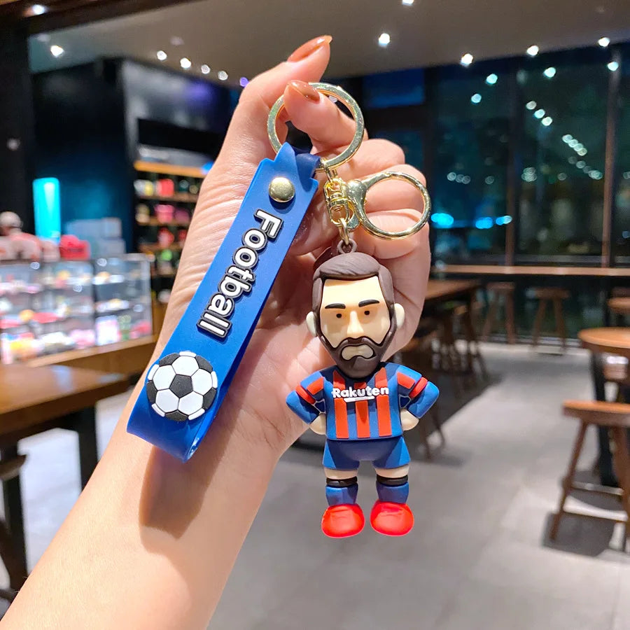 Creative Cartoon CR7 Football Keychain – Cute Cristiano Ronaldo Penalty Kick Bag Charm for Men & Women