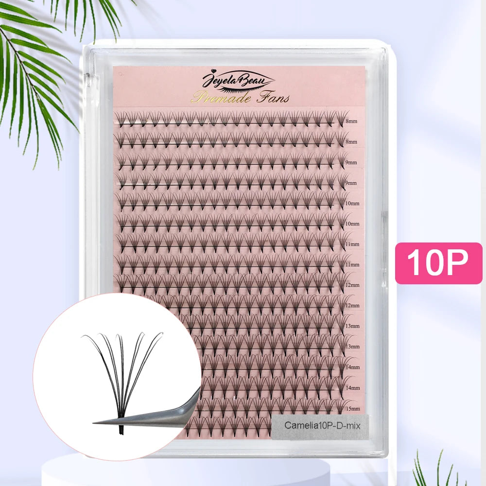 Goddess Premade Volume Lash Fans — 4D to 20D Faux Mink Individual Eyelash Extensions, Pointy Stem 320 Fans