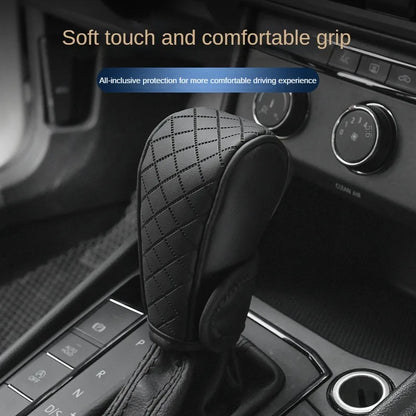 High-Quality Universal PU Leather Gear Shift Cover — Non-Slip, Wear-Resistant for Automatic Cars