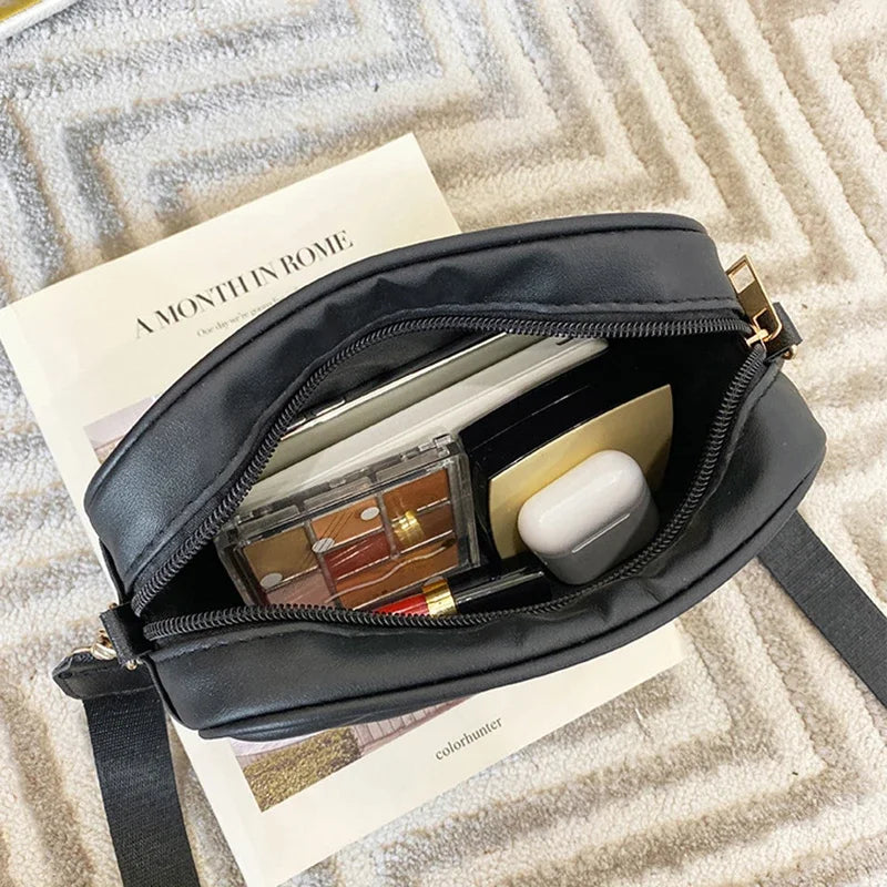 Fashion Women's Small Crossbody Bag - PU Leather Messenger, Zipper Handbag, Luxury Designer Purse for Summer Travel