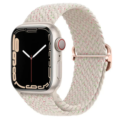 Braided Nylon Apple Watch Band – Adjustable Sport Strap Compatible with Ultra 2, Series 10/9/8/7/6/SE (40–49mm) Wrist Bracelet