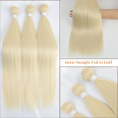 26" Ombre Straight Synthetic Hair Extensions – Smooth Weaving, Full Blue Hair Bundles from Root to End