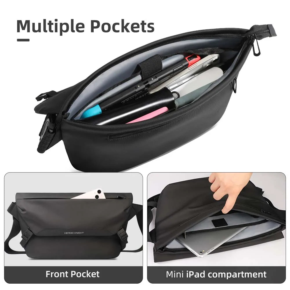 Water-Repellent Men’s Messenger Bag – Casual Crossbody Shoulder Bag Fits 11” iPad for Outdoor Cycling & Daily Use