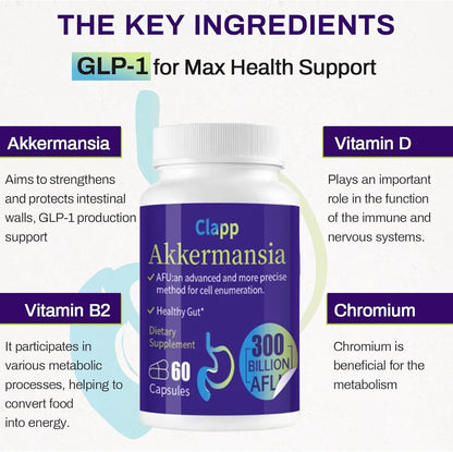300 Billion AFU Akkermansia Muciniphila Probiotic – Live Digestion Support Supplement
