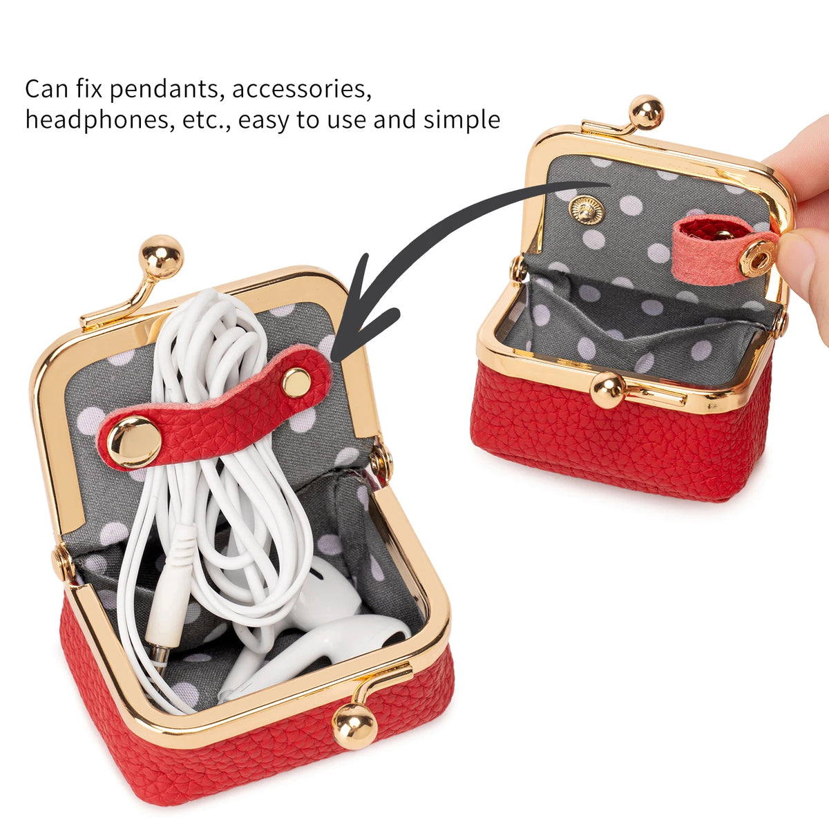 Mini Women’s Jewelry Box - Portable PU Leather Ring, Necklace & Earring Organizer
