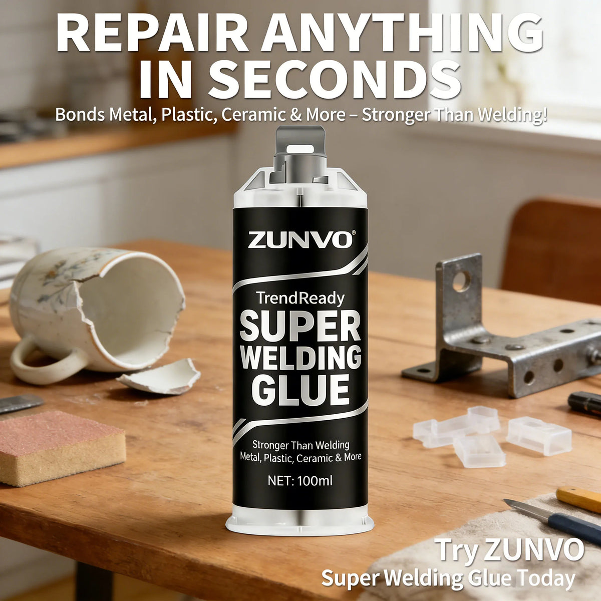 Super Welding Glue - Strong Bonding Adhesive for Metal, Plastic, and Ceramic Repairs