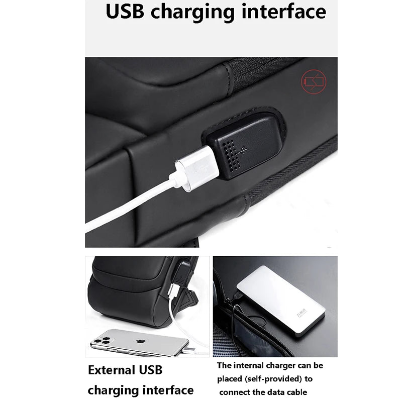 Anti-theft USB Shoulder Bag: Men's Multifunction Crossbody Travel Sling - Secure Messenger Pack for Male Adventure
