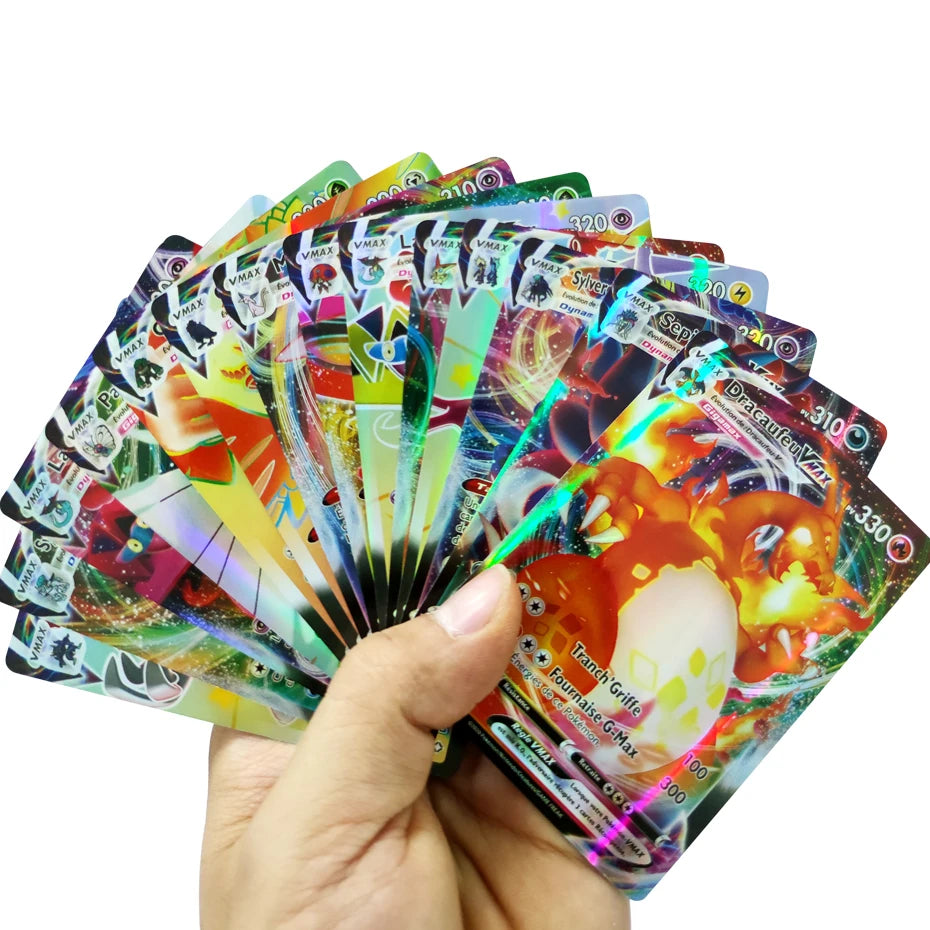 French VMAX V EX GX MEGA Trading Cards - Collectible Battle Trainer Cards and Christmas Gift Set