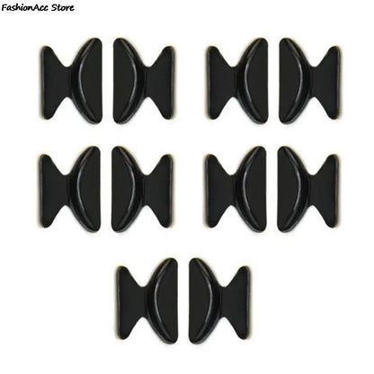 5 Pairs Adhesive Silicone Glasses Nose Pads - Non-Slip Clear & Black Thin Nosepads for Eyeglasses & Sunglasses