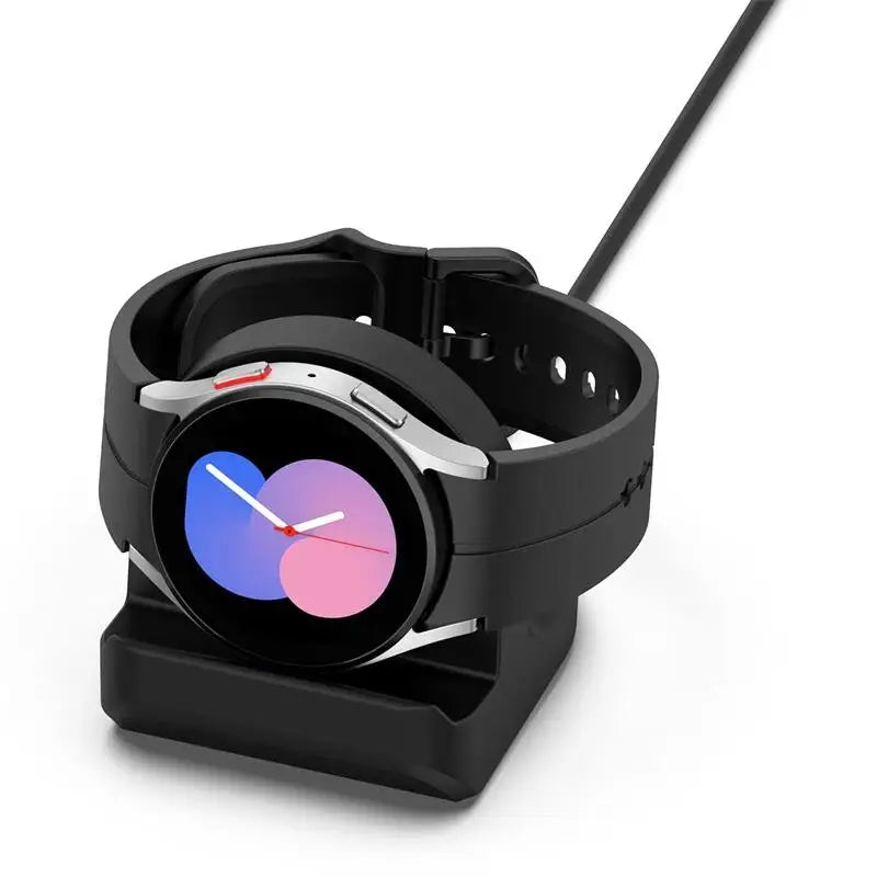 Silicone Charger Dock Holder — Samsung Galaxy Watch Ultra 47mm & Galaxy Watch 7/6/5/5 Pro Stand with USB Cable
