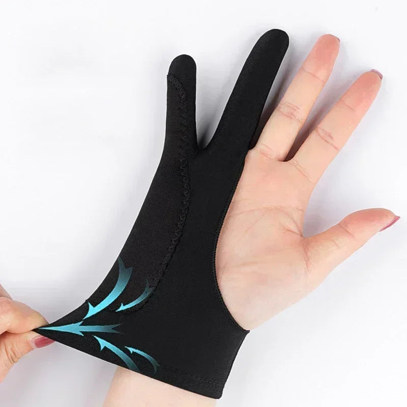 S/M/L Two-Finger Drawing Gloves - Anti-Touch and Anti-Fouling for Tablet, Digital Board, and Oil Painting Art Supplies